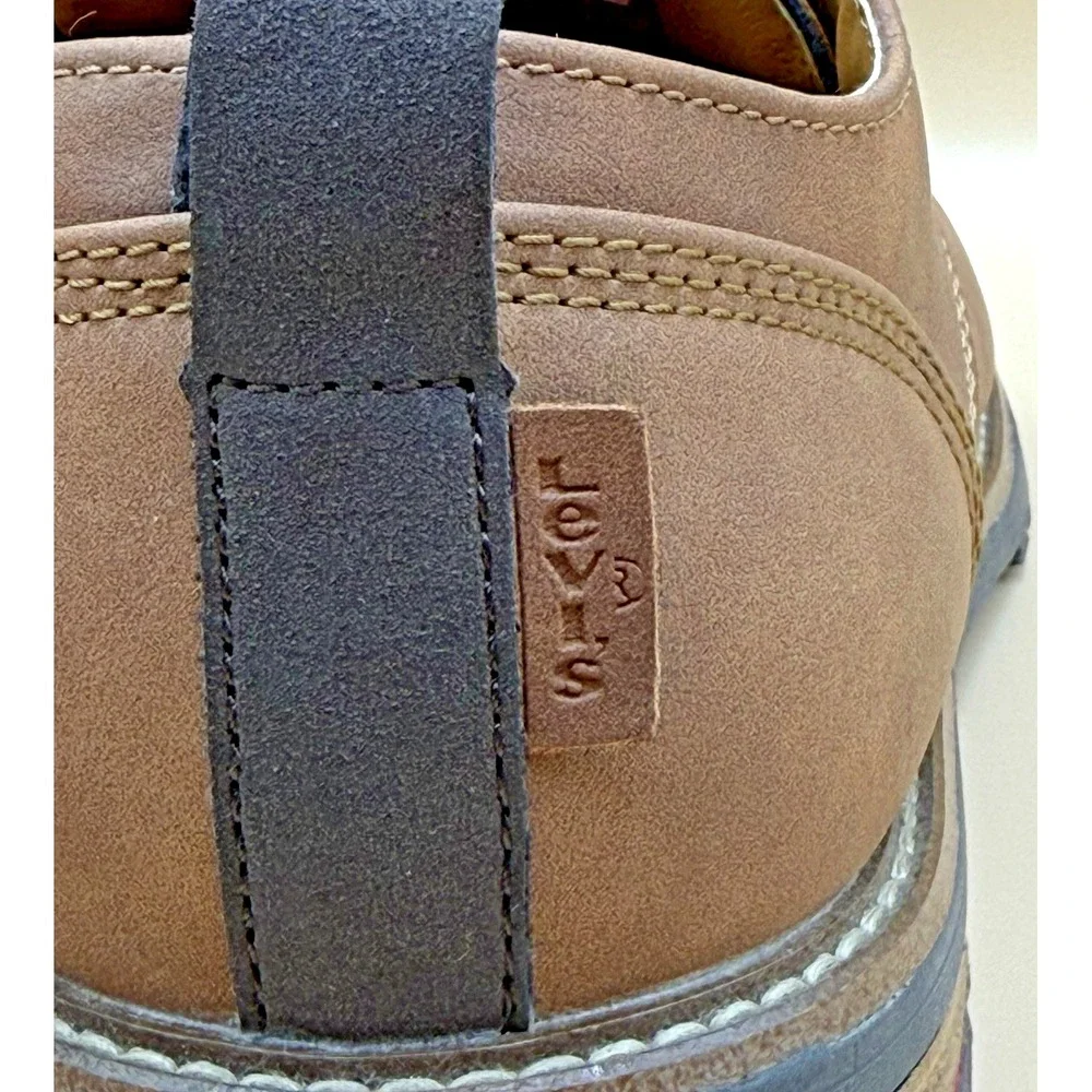 Levi Strauss Shoes Men's 8.5 Brown Faux Suede Leather Comfort Insole Lace‎ Up